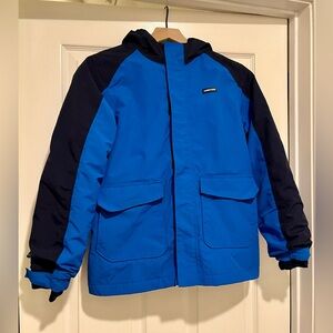 Blue Lands' End Boys Squall Waterproof Winter Jacket Size Medium (10-12)